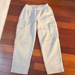 Aritzia Heather Gray Sweat Fleece Cozy Fleece Mega Fit cargo sweatpants